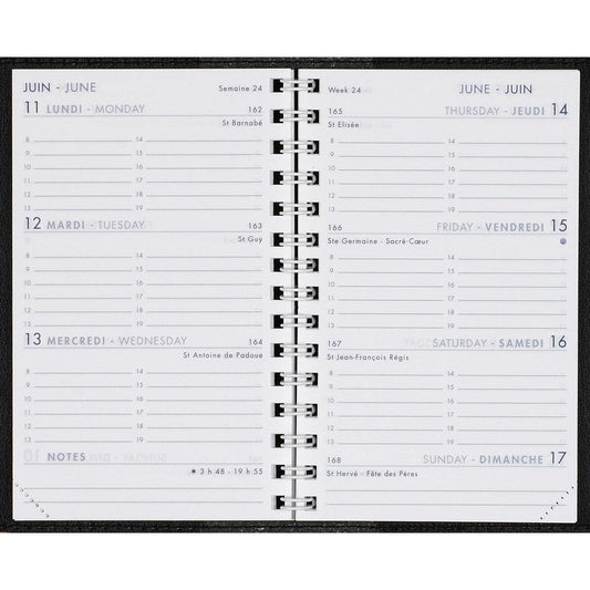 AGM Agenda Moderne 12,5x8 Polypro Transparent Spirale Semainier-Agenda-Agenda Moderne-Papeterie du Dôme