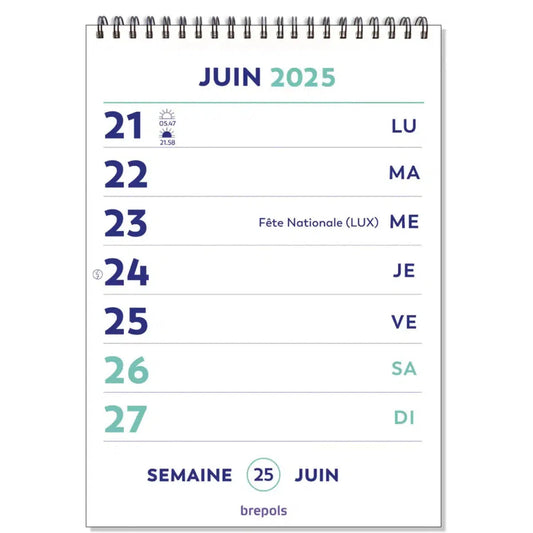 BPL Calendrier OptiVision Grand Bloc-Calendrier-Brepols-2025-Papeterie du Dôme