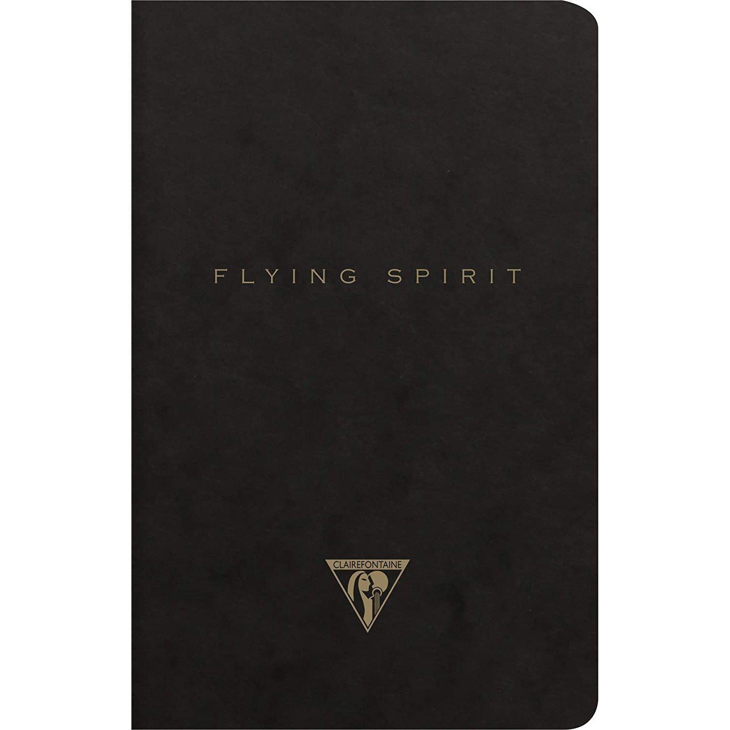 CLT Flying Spirit Carnet Piqure Textile 11x17 96p Noir-Carnet-Clairefontaine-Papeterie du Dôme