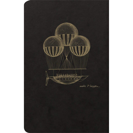 CLT Flying Spirit Carnet Piqure Textile 11x17 96p Noir-Carnet-Clairefontaine-Papeterie du Dôme