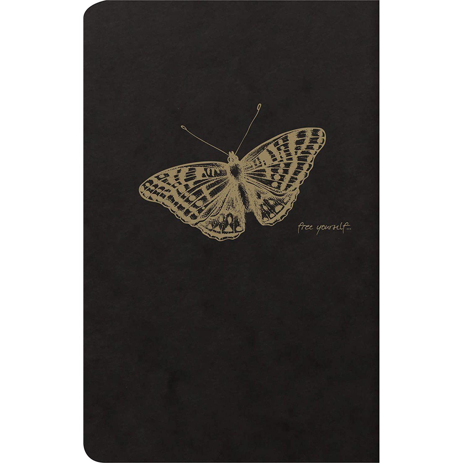 CLT Flying Spirit Carnet Piqure Textile 11x17 96p Noir-Carnet-Clairefontaine-Papeterie du Dôme