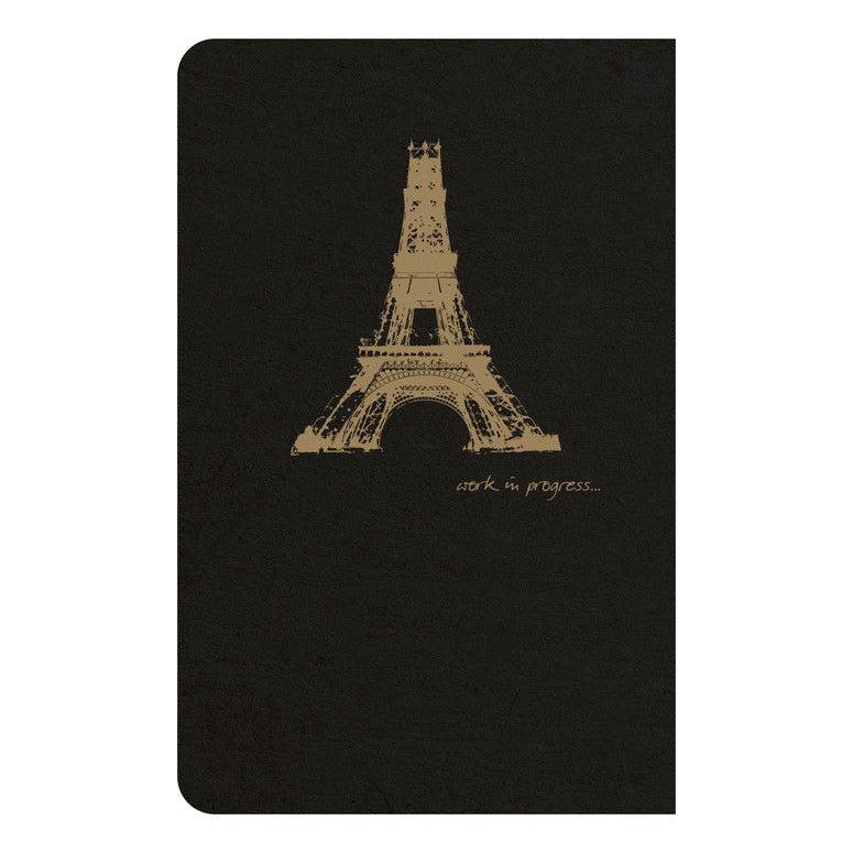 CLT Flying Spirit Carnet Piqure Textile 9x14 96p Ligné Noir-Carnet-Clairefontaine-Papeterie du Dôme