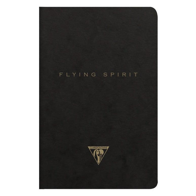 CLT Flying Spirit Carnet Piqure Textile 9x14 96p Ligné Noir-Carnet-Clairefontaine-Papeterie du Dôme