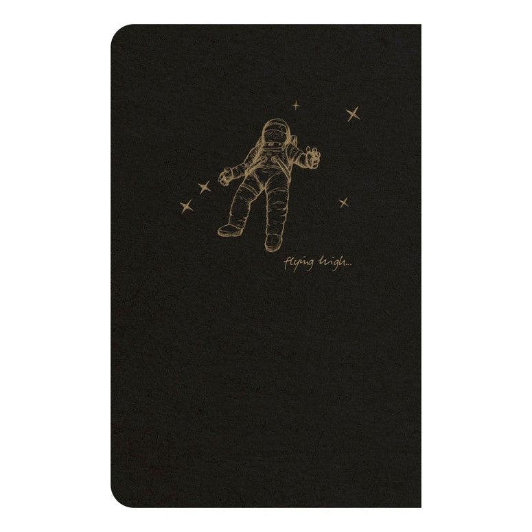 CLT Flying Spirit Carnet Piqure Textile 9x14 96p Ligné Noir-Carnet-Clairefontaine-Papeterie du Dôme