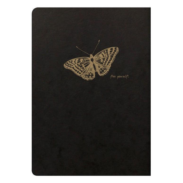 CLT Flying Spirit Carnet Piqure Textile A5 96p Noir-Carnet-Clairefontaine-Papeterie du Dôme