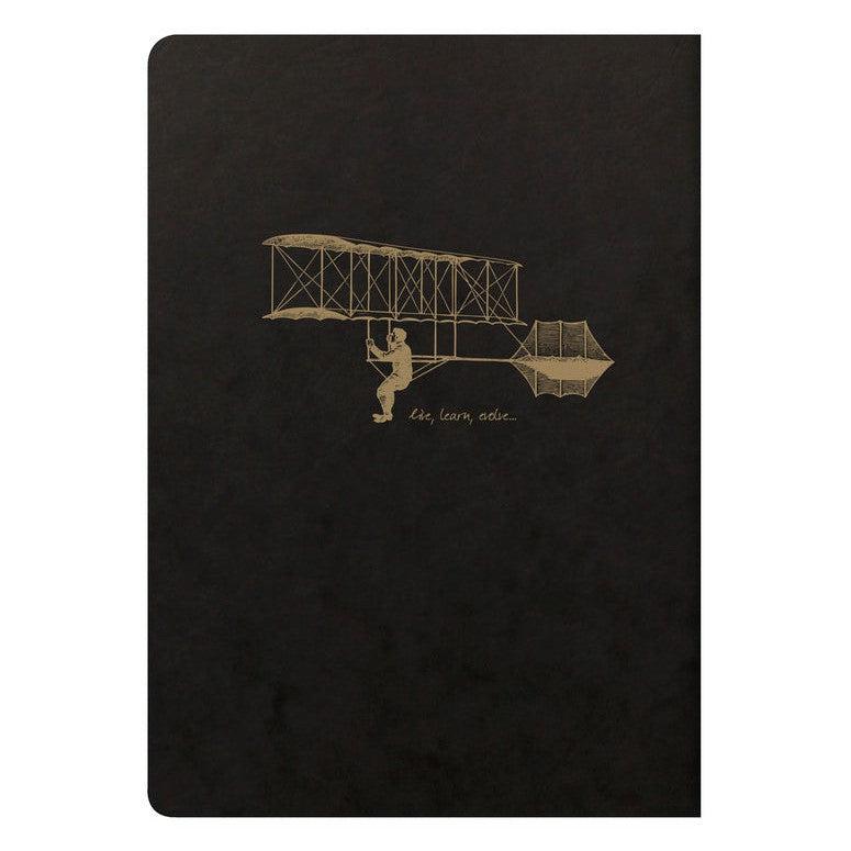 CLT Flying Spirit Carnet Piqure Textile A5 96p Noir-Carnet-Clairefontaine-Papeterie du Dôme