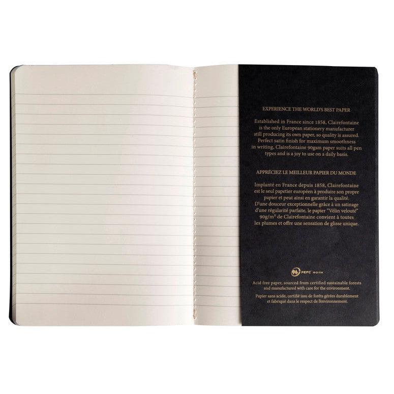 CLT Flying Spirit Carnet Piqure Textile A5 96p Noir-Carnet-Clairefontaine-Papeterie du Dôme