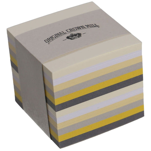 CRW Bloc Cube-Bloc Papier-Crown Mill-Crème/blanc/beurre/gris/jaune/anthracite-Papeterie du Dôme