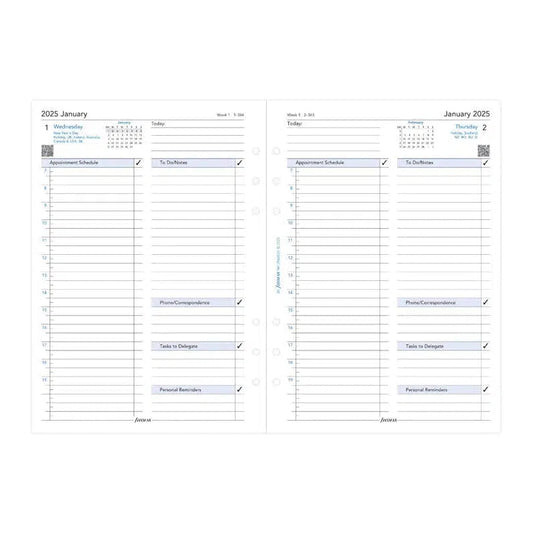 FFX A5 Agenda Business 1 Jour Page GB FILOFAX-Recharge Agenda-Filofax-2025-Papeterie du Dôme