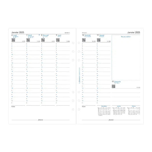 FFX A5 Agenda Semaine/2Pages Verticale FR FILOFAX-Recharge Agenda-Filofax-2025-Papeterie du Dôme