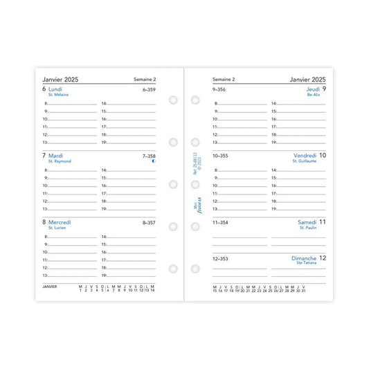 FFX Mini Agenda Semaine/2Pages FR FILOFAX-Recharge Agenda-Filofax-2025-Papeterie du Dôme