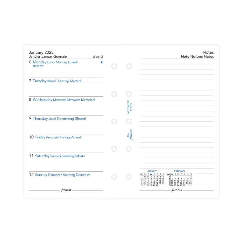 FFX Mini Agenda/1 page + notes FILOFAX-Recharge Agenda-Filofax-2025-Papeterie du Dôme