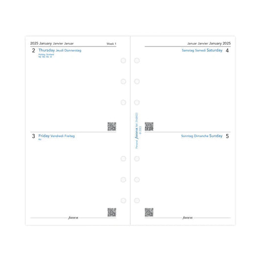 FFX Personal Agenda 2Jours/Page 3 Langues FILOFAX-Recharge-Filofax-2025-Papeterie du Dôme