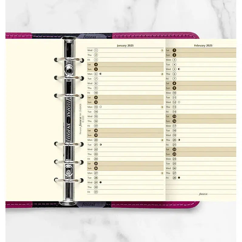 FFX Personal Agenda Planning vertical Anglais crème FILOFAX-Recharge Agenda-Filofax-Papeterie du Dôme