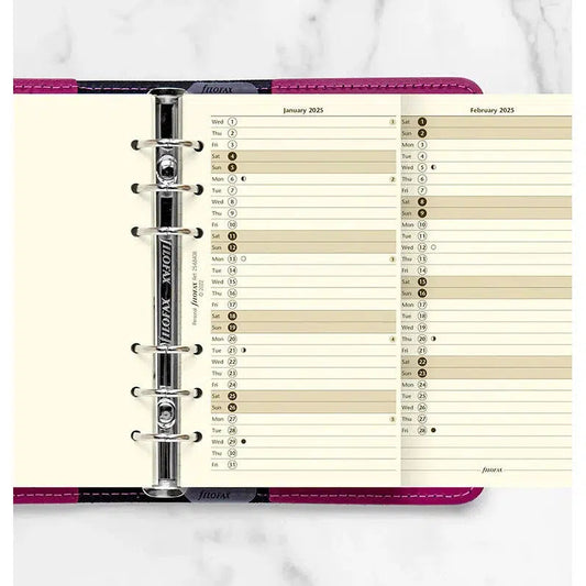 FFX Personal Agenda Planning vertical Anglais crème FILOFAX-Recharge Agenda-Filofax-Papeterie du Dôme