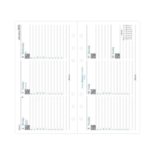 FFX Personal Agenda semaine/2pages Ouverture Horizontale FILOFAX-Recharge-Filofax-2025-Papeterie du Dôme