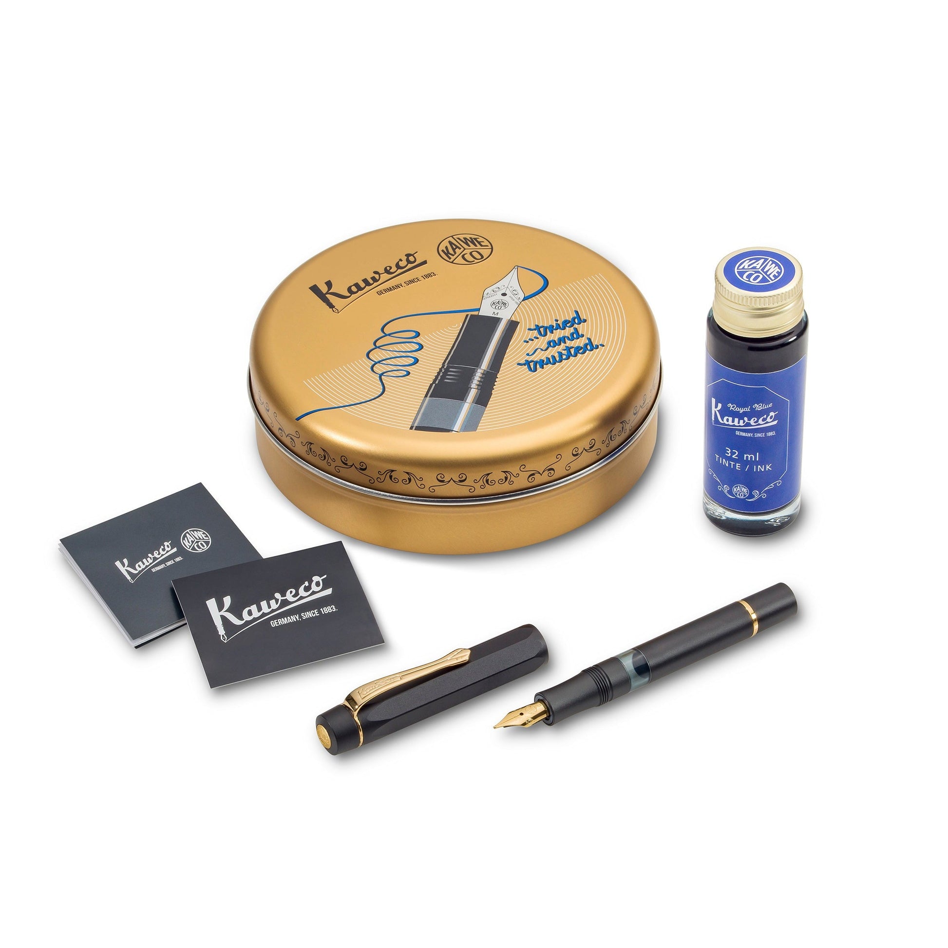 KWC Piston Al Sport Raw Noir/Or Plume-Stylo Plume-Kaweco-Papeterie du Dôme