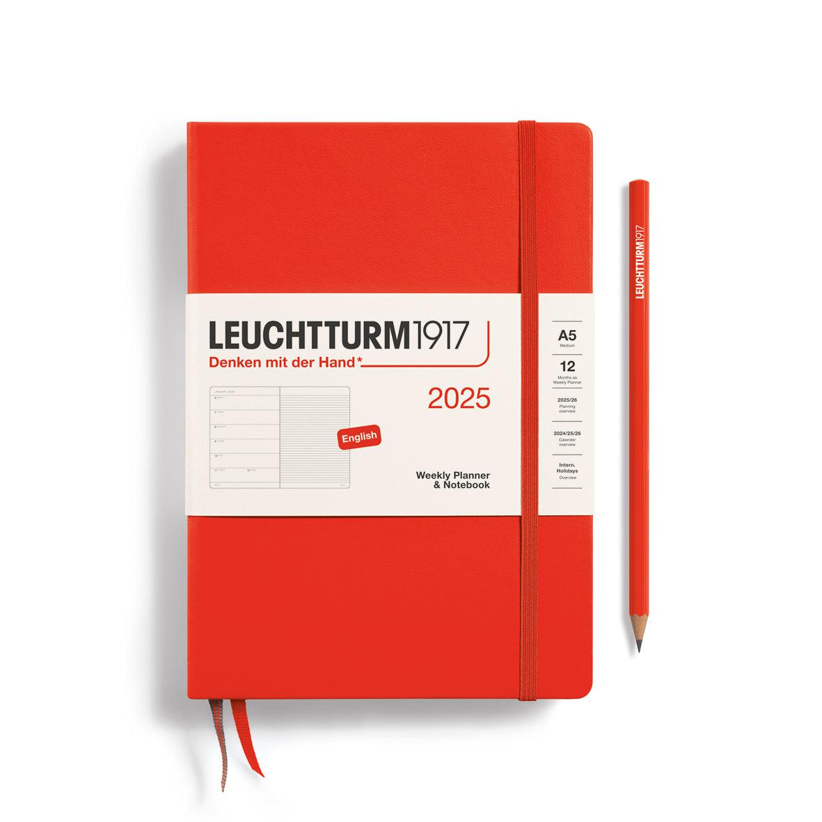 LCHT A5 Agenda Semainier & Carnet Ligné Rigide - Anglais-Agenda-Leuchtturm 1917-2025-Lobster-A5-Papeterie du Dôme