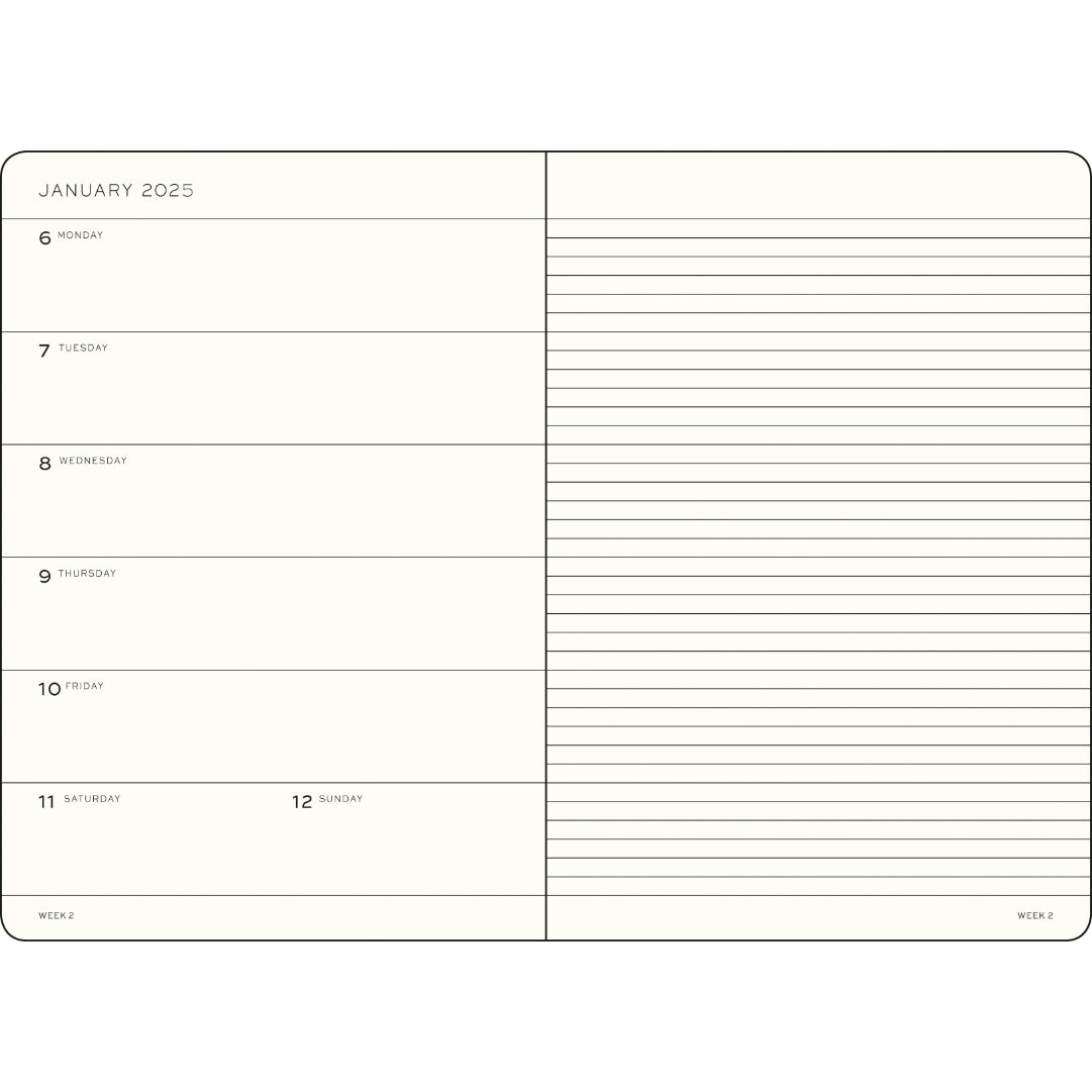 LCHT A5 Agenda Semainier & Carnet Ligné Rigide - Anglais-Agenda-Leuchtturm 1917-Papeterie du Dôme