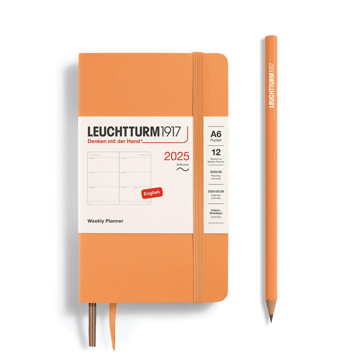 LCHT Agenda A6 Semainier Souple - Anglais-Agenda-Leuchtturm 1917-2025-Apricot-A6-Papeterie du Dôme