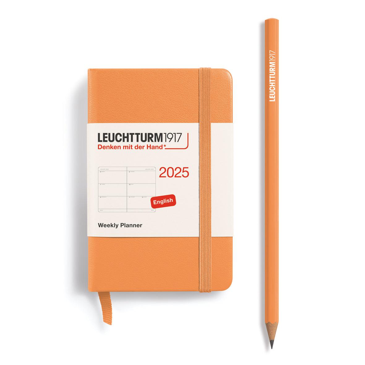 LCHT Agenda A7 Semainier Rigide - Anglais-Agenda-Leuchtturm 1917-2025-Apricot-A7-Papeterie du Dôme