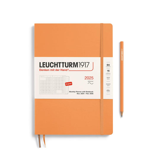 LCHT Agenda B5 Mensuel & Carnet Souple - Anglais-Agenda-Leuchtturm 1917-2024-2026-Apricot-B5-Papeterie du Dôme