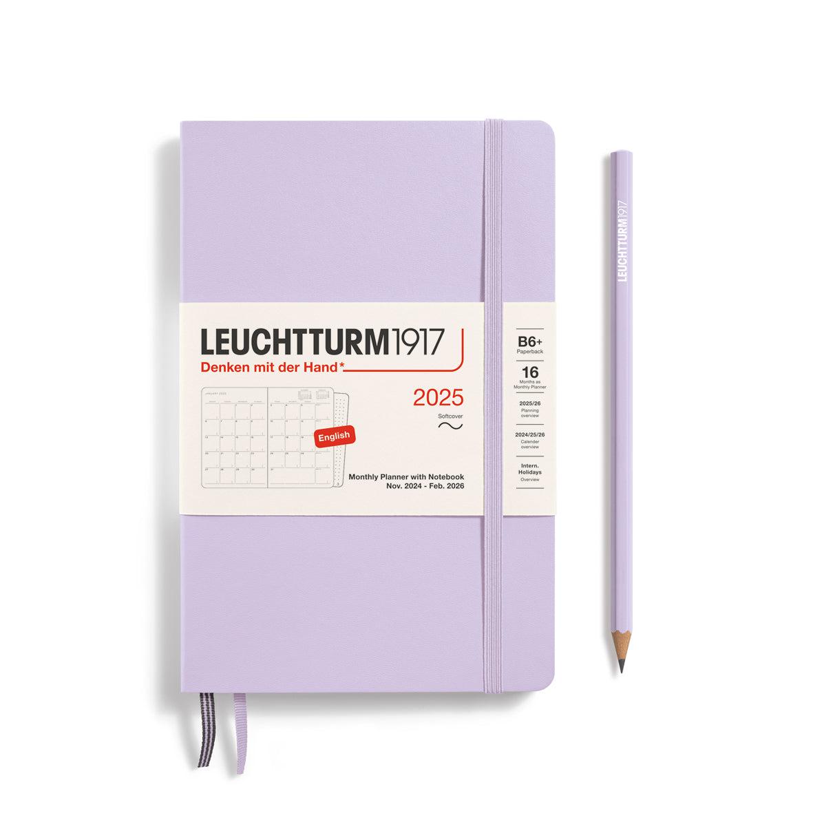 LCHT Agenda B6+ Mensuel & Carnet Souple - Anglais-Agenda-Leuchtturm 1917-2024-2026-Lilac-B6+-Papeterie du Dôme