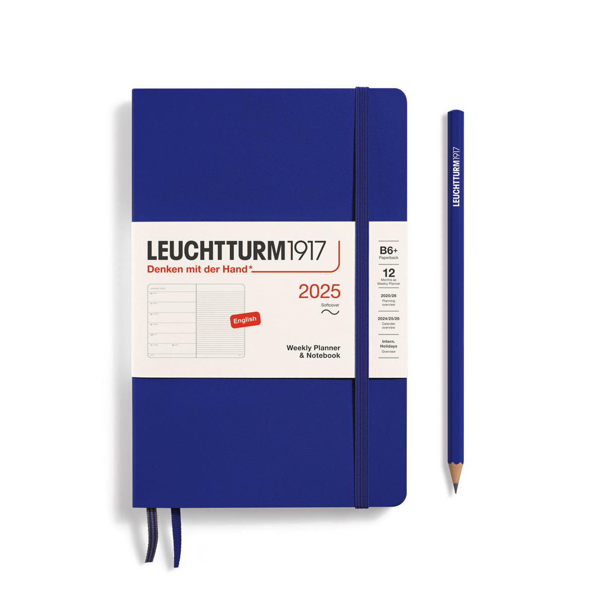 LCHT Agenda B6+ Semainier & Carnet Ligné Souple - Anglais-Agenda-Leuchtturm 1917-2025-Ink-B6+-Papeterie du Dôme