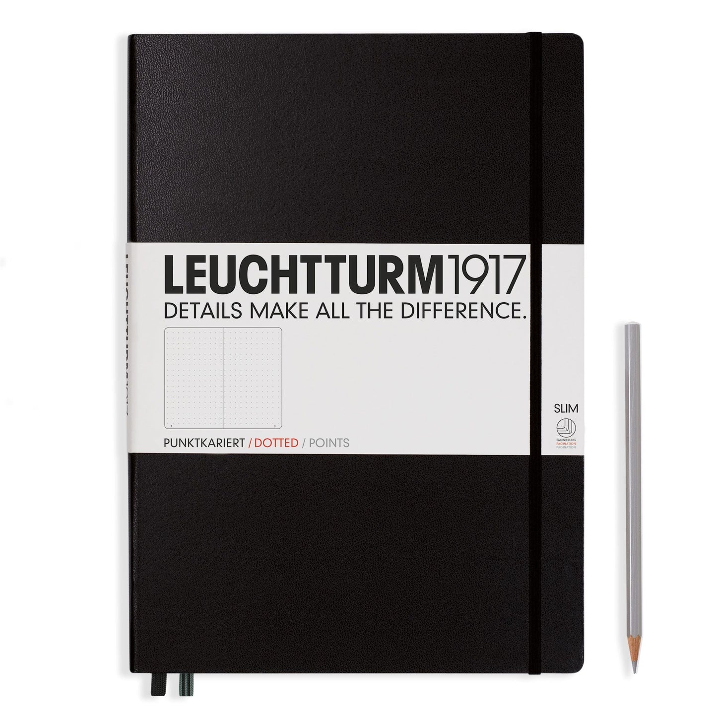 LCHT Carnet A4+ Master Slim Dots-Carnet-Leuchtturm 1917-Noir-A4+-Dots-Papeterie du Dôme