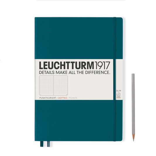 LCHT Carnet A4+ Master Slim Dots-Carnet-Leuchtturm 1917-Pacific Green-A4+-Dots-Papeterie du Dôme