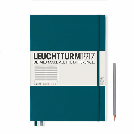 LCHT Carnet A4+ Master Slim Rigide Ligné-Carnet-Leuchtturm 1917-Pacific Green-A4+-Ligné-Papeterie du Dôme