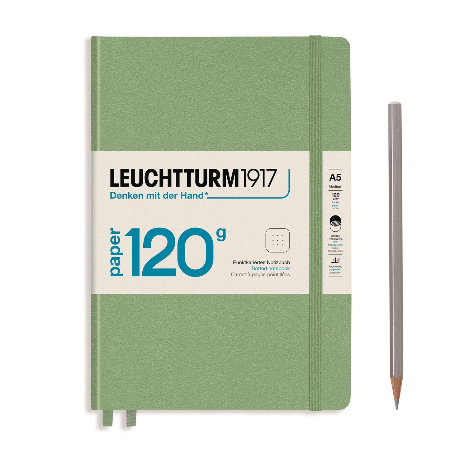 LCHT Carnet A5 Édition 120 Rigide-Carnet-Leuchtturm 1917-A5-Dots-Sauge-Papeterie du Dôme