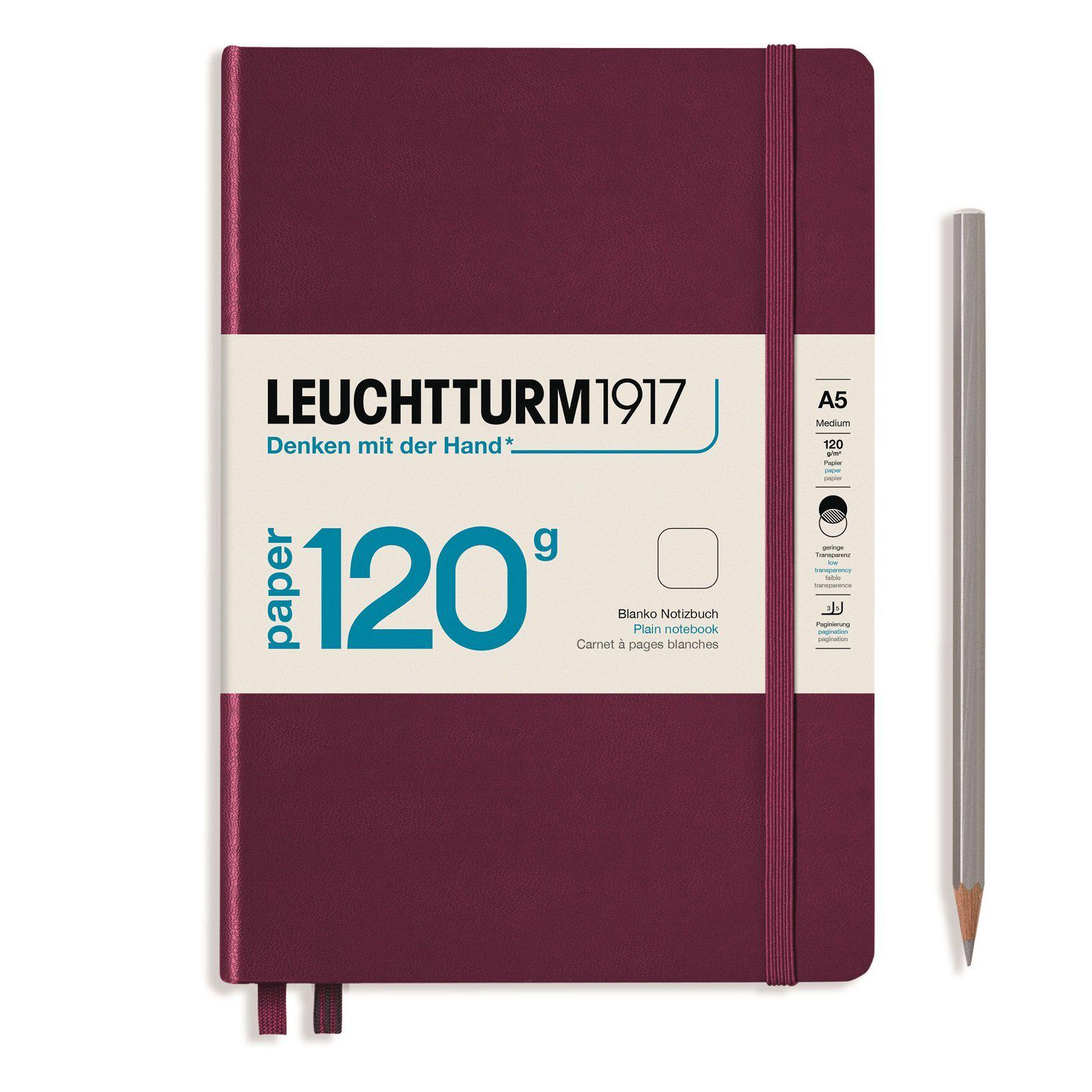 LCHT Carnet A5 Édition 120 Rigide-Carnet-Leuchtturm 1917-A5-Blanc-Port Red-Papeterie du Dôme