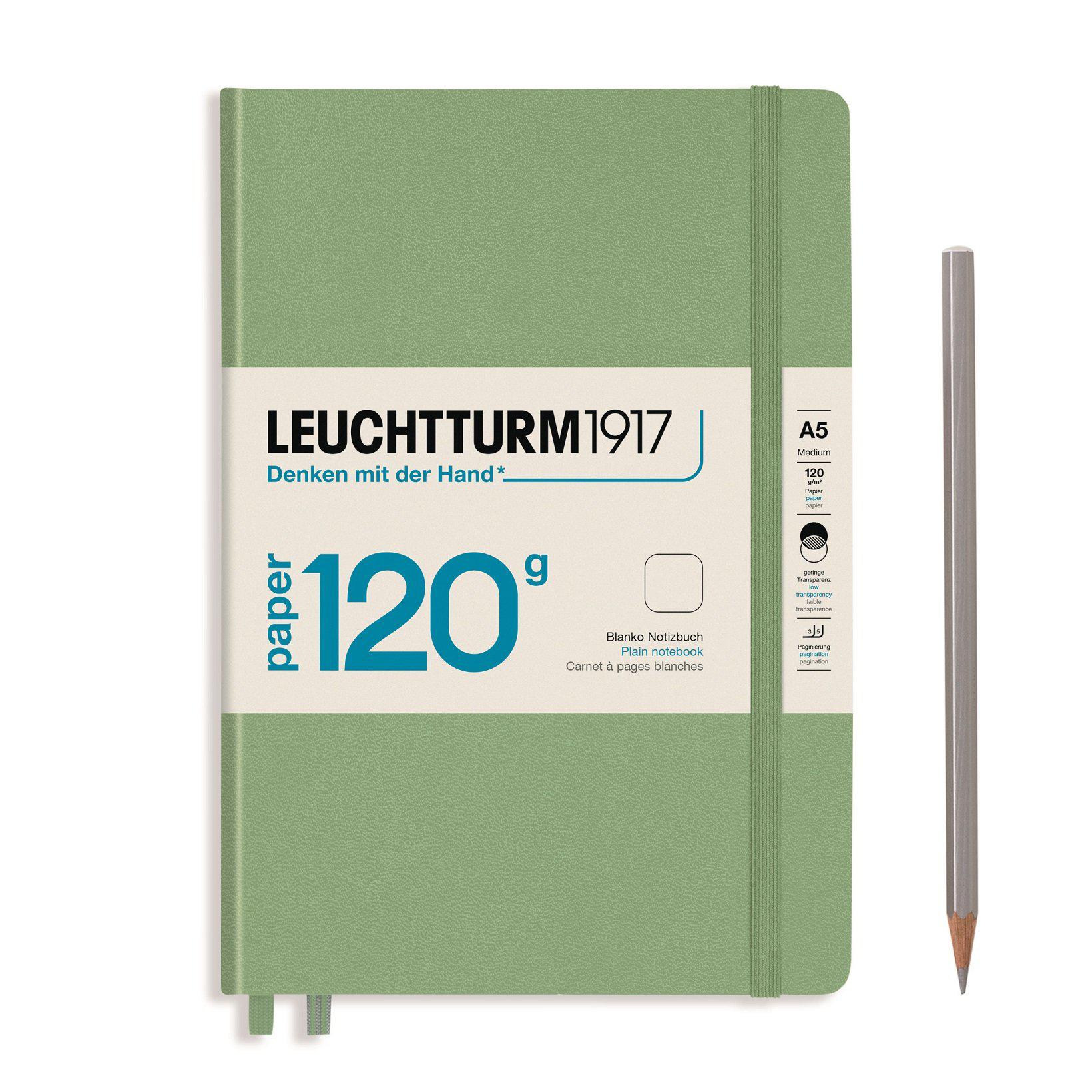 LCHT Carnet A5 Édition 120 Rigide-Carnet-Leuchtturm 1917-A5-Blanc-Sauge-Papeterie du Dôme