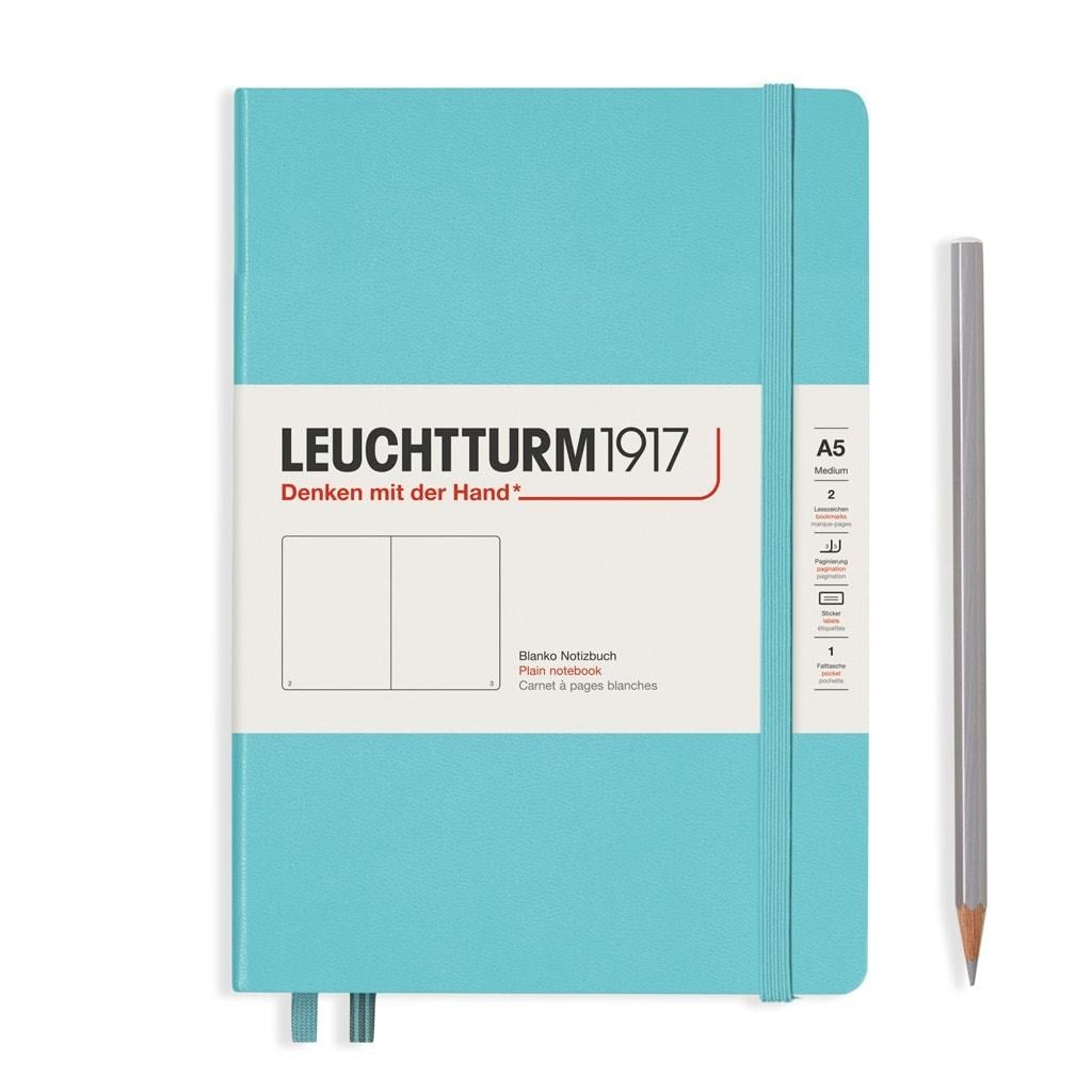 LCHT Carnet A5 Rigide Blanc-Carnet-Leuchtturm 1917-Aquamarine-A5-Blanc-Papeterie du Dôme