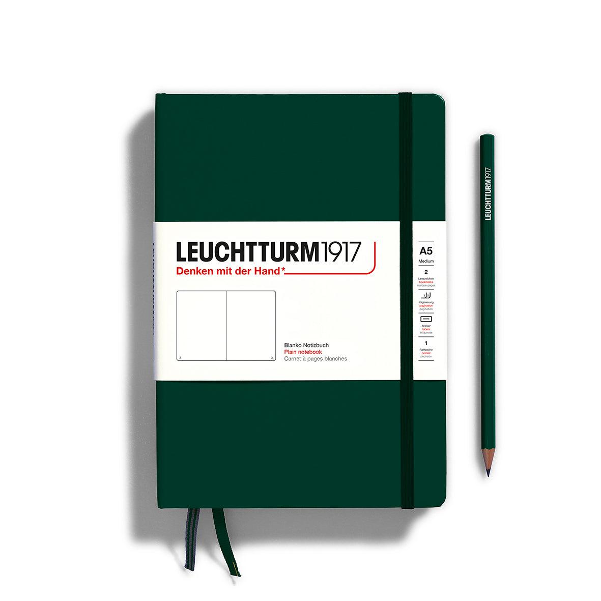 LCHT Carnet A5 Rigide Blanc-Carnet-Leuchtturm 1917-Forest Green-A5-Blanc-Papeterie du Dôme