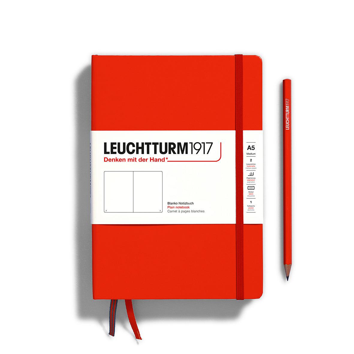 LCHT Carnet A5 Rigide Blanc-Carnet-Leuchtturm 1917-Fox Red-A5-Blanc-Papeterie du Dôme