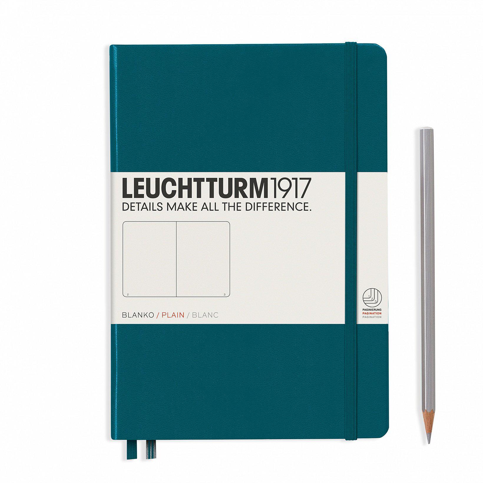 LCHT Carnet A5 Rigide Blanc-Carnet-Leuchtturm 1917-Pacific Green-A5-Blanc-Papeterie du Dôme