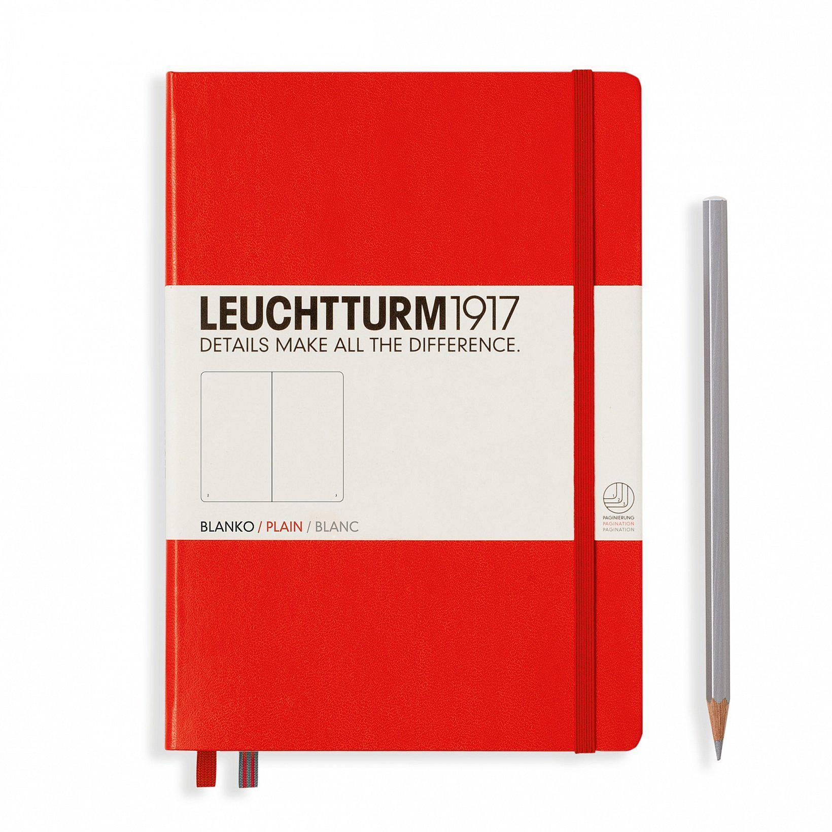 LCHT Carnet A5 Rigide Blanc-Carnet-Leuchtturm 1917-Rouge-A5-Blanc-Papeterie du Dôme