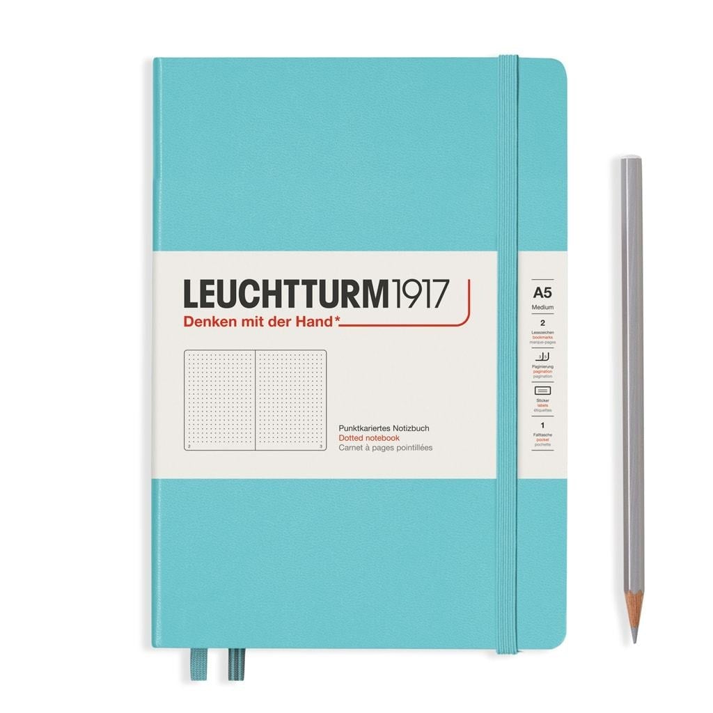 LCHT Carnet A5 Rigide Dots Pointillés-Carnet-Leuchtturm 1917-Aquamarine-A5-Dots-Papeterie du Dôme