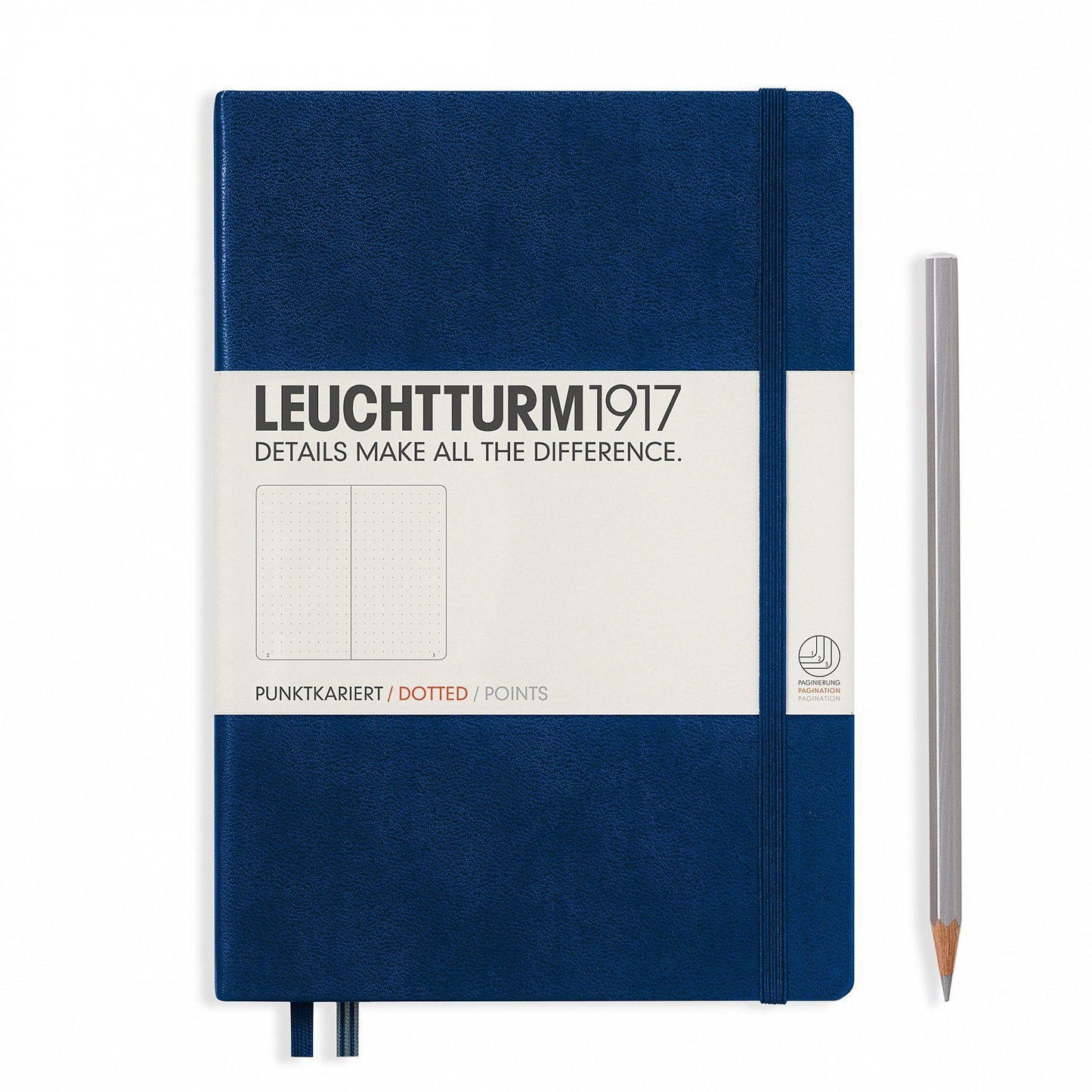 LCHT Carnet A5 Rigide Dots Pointillés-Carnet-Leuchtturm 1917-Bleu Marine-A5-Dots-Papeterie du Dôme