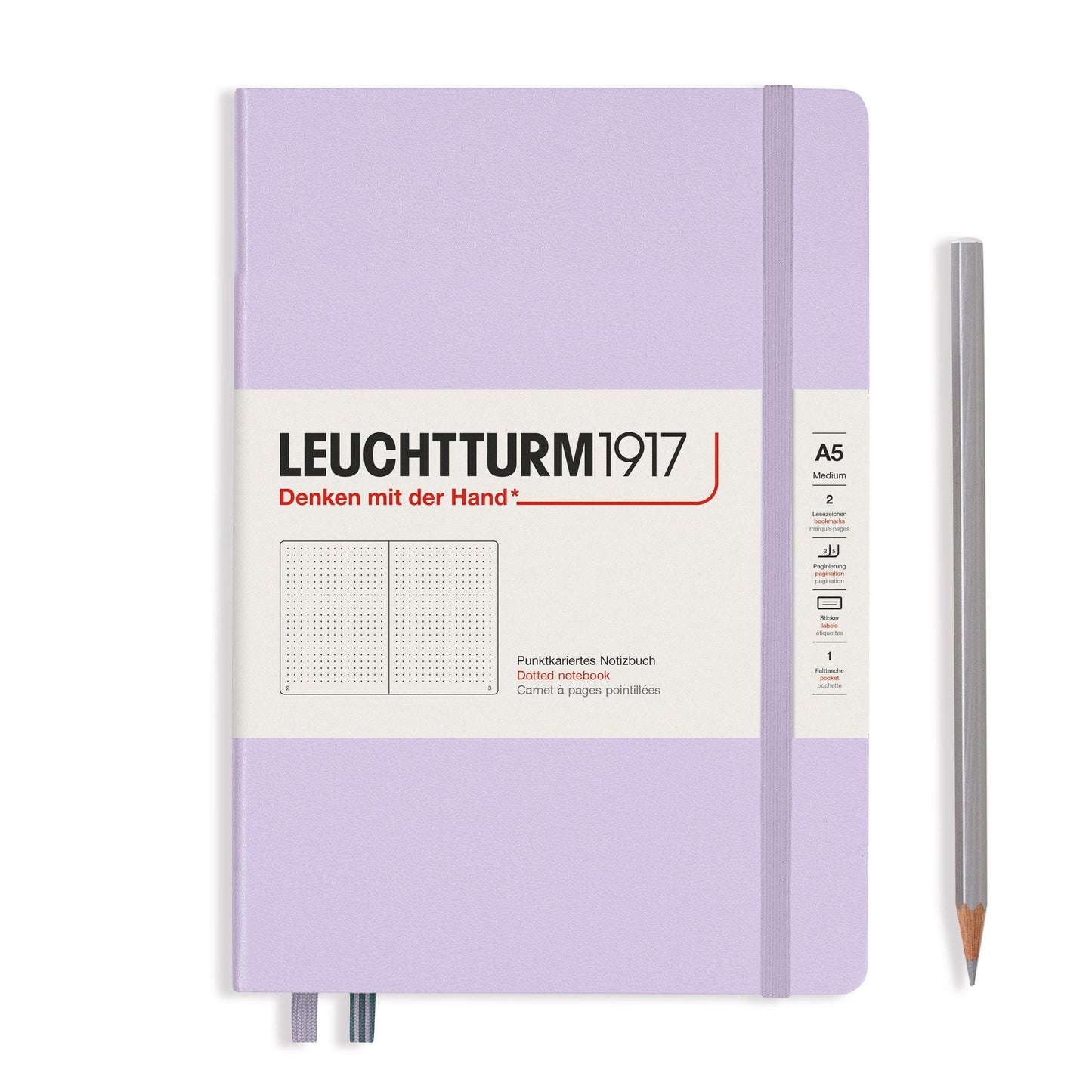 LCHT Carnet A5 Rigide Dots Pointillés-Carnet-Leuchtturm 1917-Lilas-A5-Dots-Papeterie du Dôme