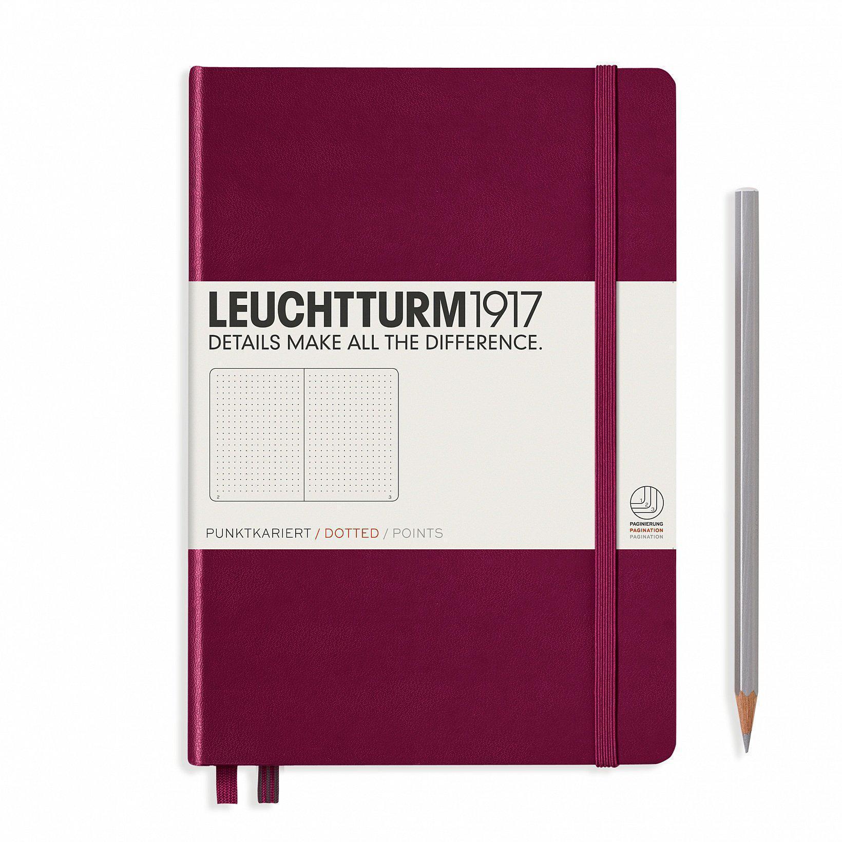 LCHT Carnet A5 Rigide Dots Pointillés-Carnet-Leuchtturm 1917-Port Red-A5-Dots-Papeterie du Dôme