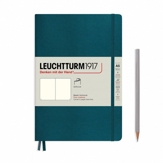 LCHT Carnet A5 Souple Blanc-Carnet-Leuchtturm 1917-Pacific Green-A5-Blanc-Papeterie du Dôme