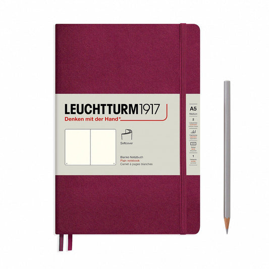 LCHT Carnet A5 Souple Blanc-Carnet-Leuchtturm 1917-Port Red-A5-Blanc-Papeterie du Dôme