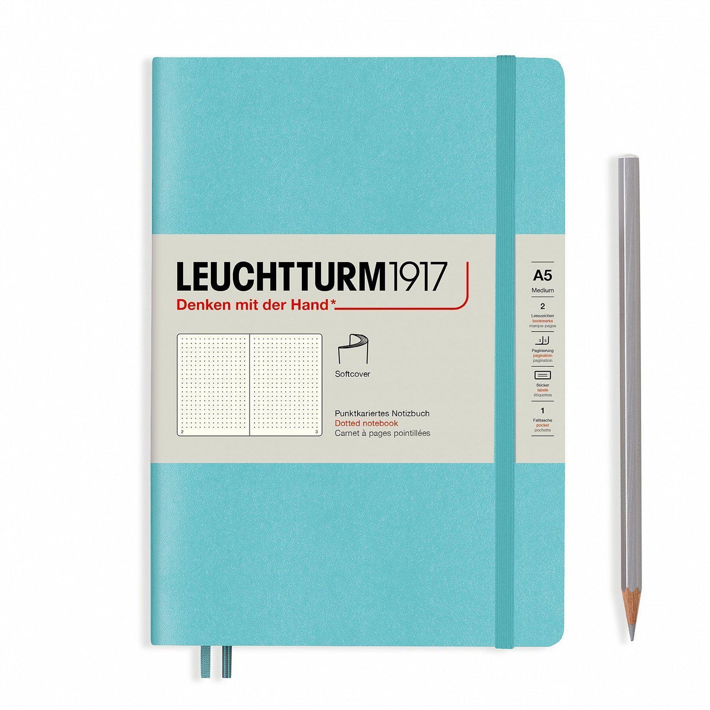 LCHT Carnet A5 Souple Dots-Carnet-Leuchtturm 1917-Aquamarine-A5-Dots-Papeterie du Dôme