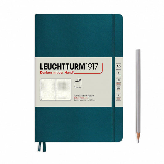 LCHT Carnet A5 Souple Dots-Carnet-Leuchtturm 1917-Pacific Green-A5-Dots-Papeterie du Dôme