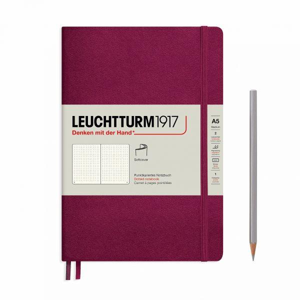 LCHT Carnet A5 Souple Dots-Carnet-Leuchtturm 1917-Port Red-A5-Dots-Papeterie du Dôme