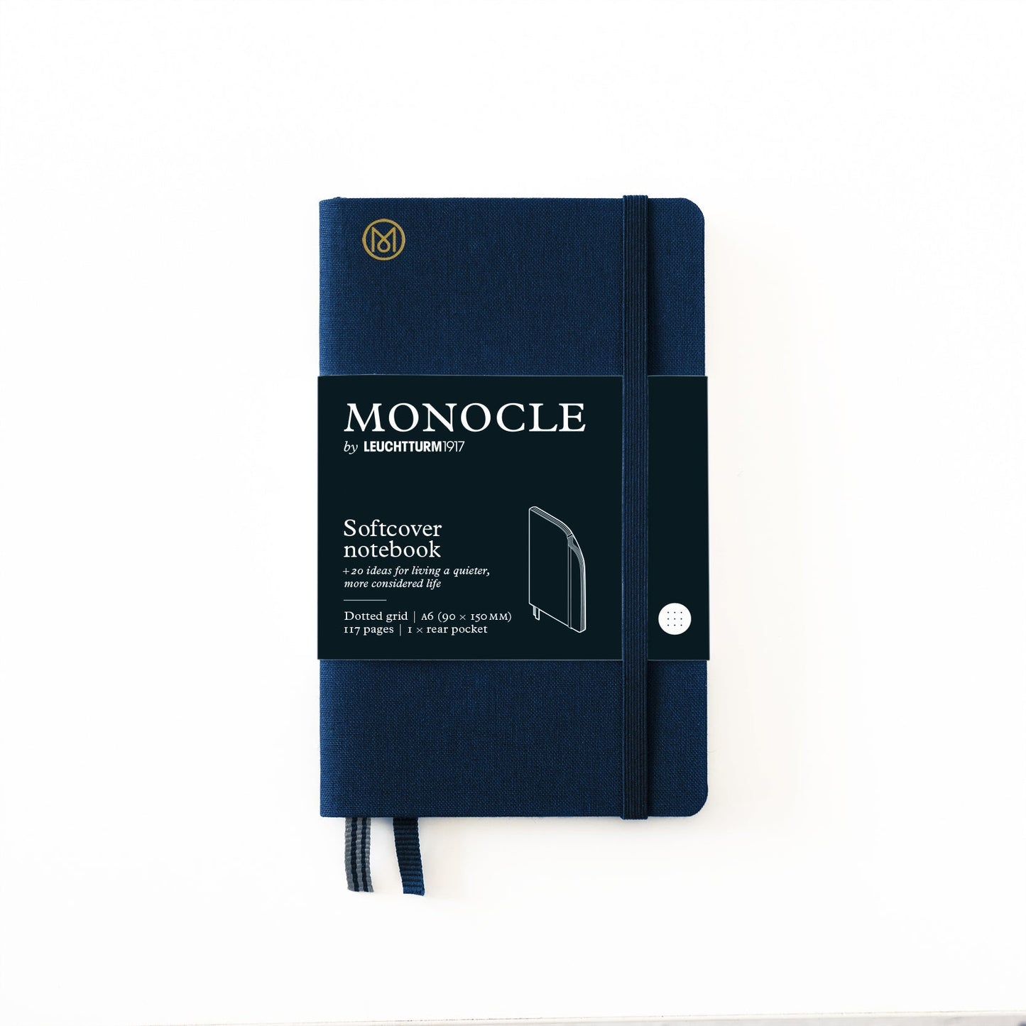 LCHT Carnet Monocle Couverture Souple-Carnet-Leuchtturm 1917-A6-Dots-Navy-Papeterie du Dôme