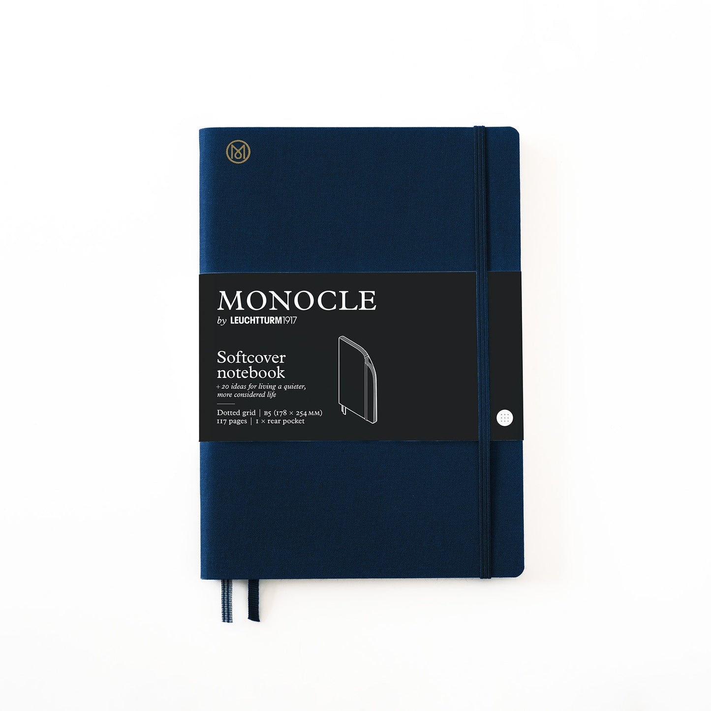 LCHT Carnet Monocle Couverture Souple-Carnet-Leuchtturm 1917-B5-Dots-Navy-Papeterie du Dôme